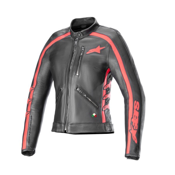 Alpinestars Alpinestars stella dyno leather jkt blk haute red